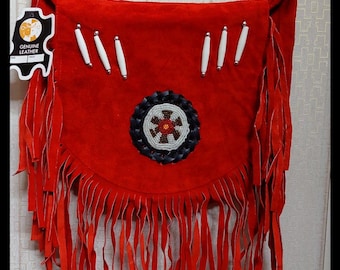 Handmade Leather Fringe ladies Bag Cowgirl Boho  Crossbody Purse with adjustable Strap