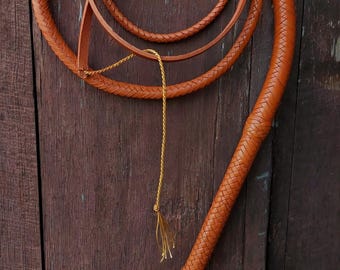 Handgemachte Leder Bullwhip, Indiana Jones style 16 flechten, Bullwhip 1,50 auf 3,50m