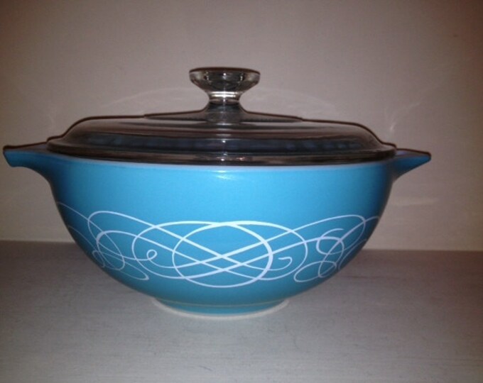 Vintage Pyrex Turquoise Promotional Pattern Turquoise Scroll - Etsy