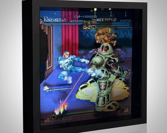 Retro Game Shadowbox Frame Punisher Arcade