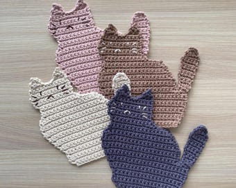 Cat Coaster | Crochet Homeware, Mug Rug