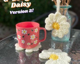 Patrón de margarita de G-Dragon a crochet / Day-G / Adorno y posavasos K-Pop (Patrón en PDF, videotutorial)