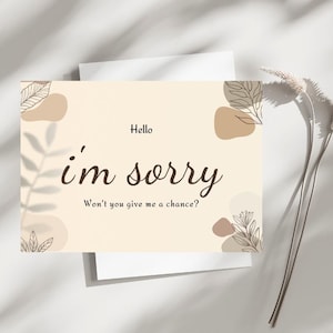 Sorry Card Digital Download - Instant Printable Apology Card with Heartfelt Sorry & Please Forgive Me Message