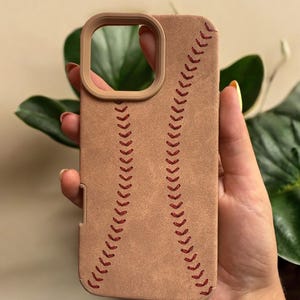 ベースボールストライプレザーiPhoneケース、iPhone 16 Pro Max、15、14 Plus、13、12、11 XS X XR用耐衝撃バンパーバックカバー