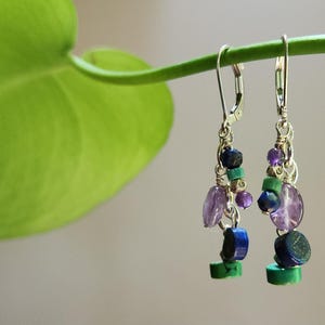 Amethyst Lapis Lazuli & Turquoise Dangle