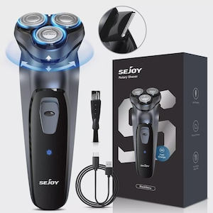 SEJOY Men Electric Shaver Pop-up Trimmer Rotary Razor Beard Shaving Rechargeable