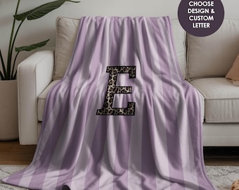 Leopard Print Blanket Custom Name Gift For Women Blanket Personalized Velveteen Plush Blanket For Friend Gift Woman Decor For Home Blanket
