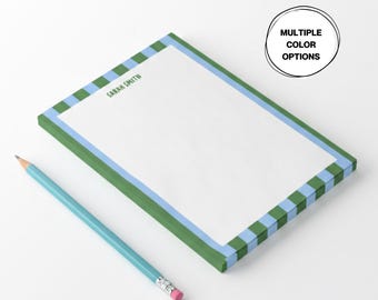 Bloc de notas a rayas con nombre personalizado, notas adhesivas, bloc de notas personalizado, bonito organizador de notas, notas autoadhesivas, regalo