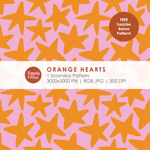 Star Seamless Pattern Pink Star Fabric Design Pattern Orange Pillow Cover Design For Wine Tumbler PNG Design Pattern Digital Download Prints