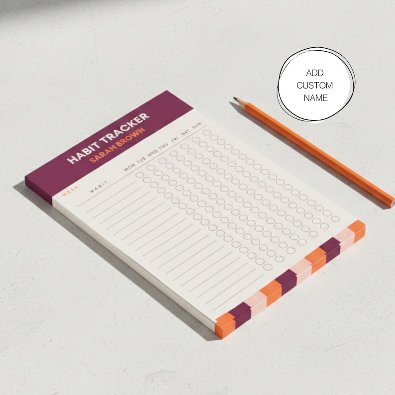Weekly Habit Tracker 2026 Weekly Planner Stickers Cute Pink Notepad ...