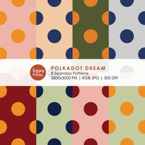 Craft Pattern Seamless Digital Paper Craft PNG Pattern Bundle 8 Repeating Background Vibrant Circle Colors Wallpaper Fabric Design Tile