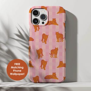 Tiger Pattern iphone 16 Case Case Women Gifts Pink Phone Case iphone 16 Pro Max Design Pro Max Case Women Gift Under 20 Dollars Gift Idea