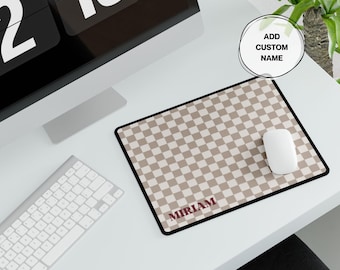 Checkerboard Desk Mat Personalized Mouse Pad Custom Aesthetic Office Decor Cute Monogrammed Desk Organizer Mat New Job Gift School Supplies