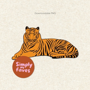 Transparent PNG Hand Drawn Tiger - Instant Download for DIY Stickers Mugs POD & Fabric Printing - Ideal for Junk Journals