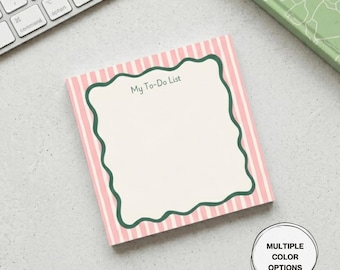 Personalized Wavy Frame Sticky Post It Notes Cute Desk Accessories for Women Colorful Small Work Reminder Novelty Stationery Teacher Gift