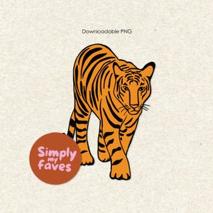 Tiger Illustration Transparent PNG Clipart - Instant Download for Crafts And Designs - Hand Made Drawing  for DIY T-shirts and Junk Journals