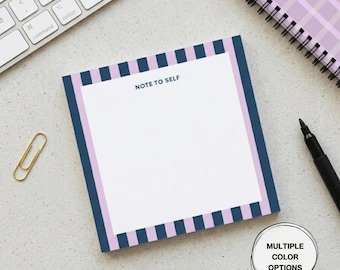 Personalized Colorful Striped Sticky Post It Notes Cute Novelty Stationery Desk Accessories Women Teacher Gift Coworker Colleague Reminder