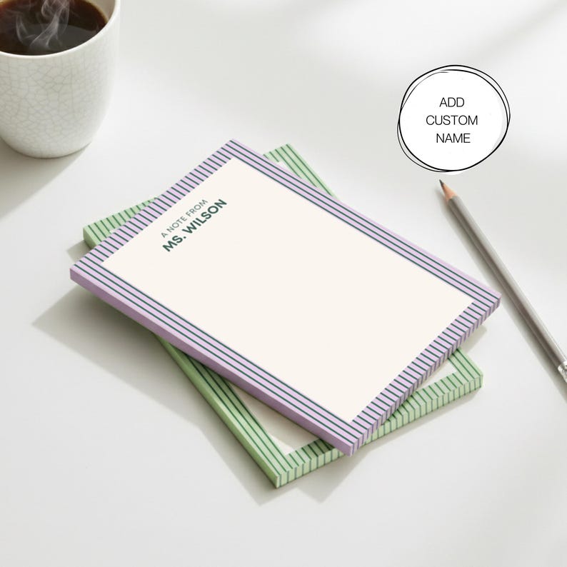Teacher Gift Custom Sticky Notepad Post It Notes Personalized Memo Pad ...