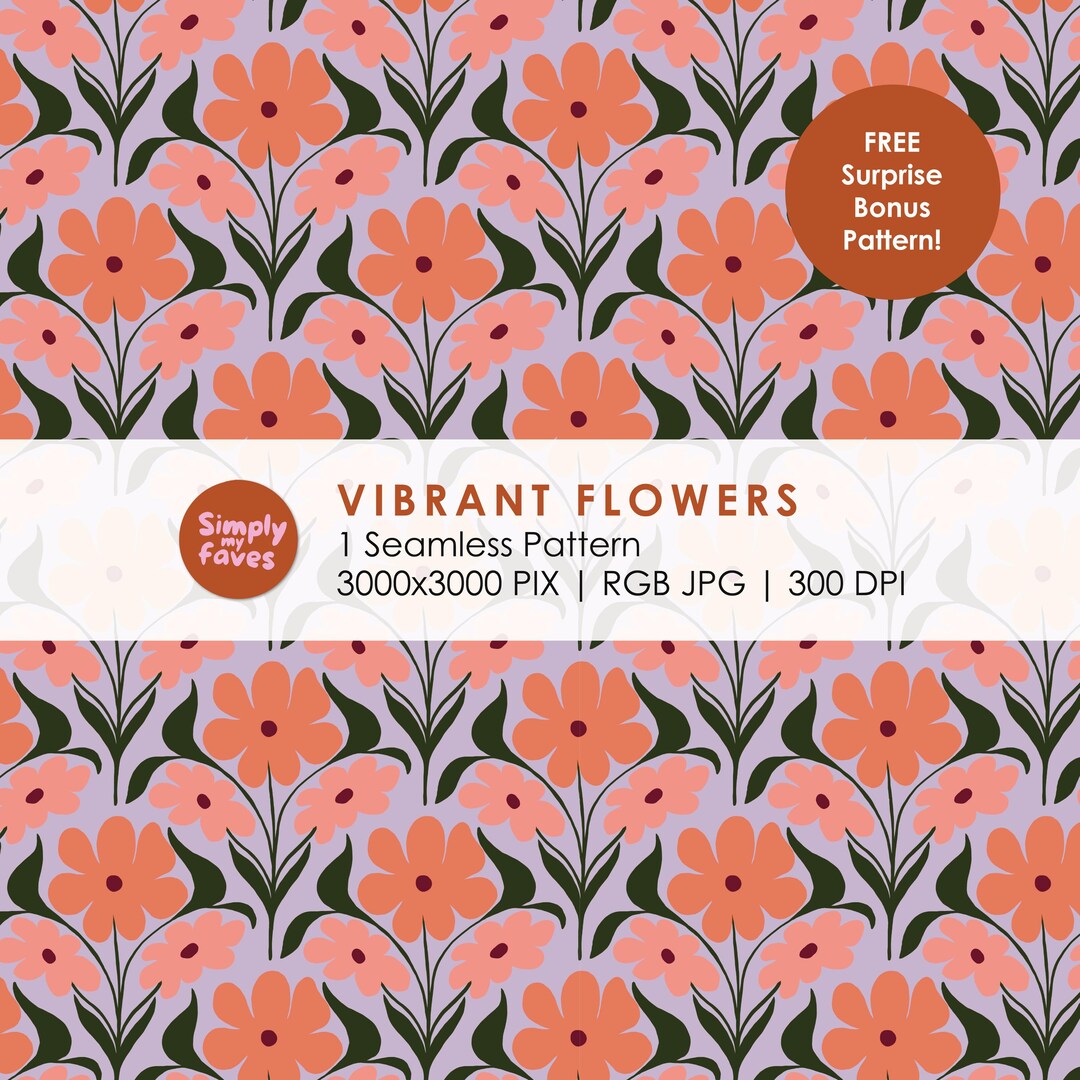 Pink Floral Seamless Pattern Botanical Boho Floral Seamless Pattern ...
