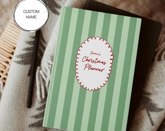 Christmas Notebook Personalized Name Journal Christmas Planner With Name Notebook Gift Planner Christmas Gift Tracker Planner For Girls
