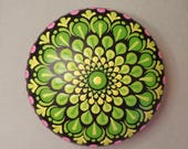 Hand Painted Mandala Stone: Dot Art Decorative Pebble