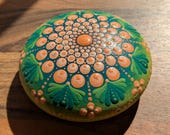 Hand Painted Mandala Stone: Dot Art Decorative Pebble