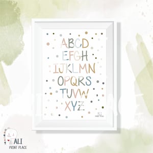 Beige Alphabet Druck,Kinderzimmer Dekor,DRUCKBARE Wand Kunst,Homeschool,Alphabet Poster,zimmer Dekor,Lernposter,Montessori,DIGITALER DOWNLOAD