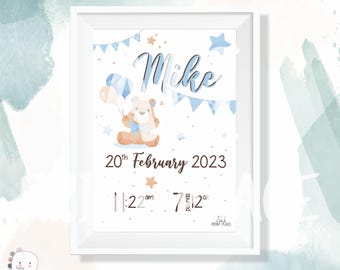 Personalized Newborn Birth Stats Print: Keepsake Nursery Decor (Digital Download)