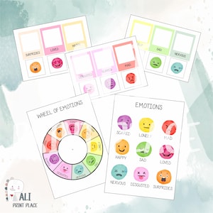 Cartes d'émotions, cartes d'émotions pour enfants, école à la maison Montessori, maternelle préscolaire pour tout-petits, décoration de chambre d'enfant, TÉLÉCHARGEMENT NUMÉRIQUE