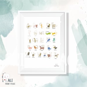 Tier Alphabet Poster,Lernposter,Lernposter,Lernposter,Montessori,Spielzimmer Poster,DIGITALER DOWNLOAD,Kinderzimmer Poster