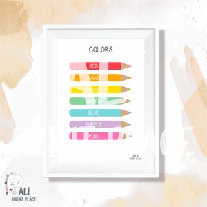 Farbdrucke,Farbdrucke,wandkunst,Kinderzimmer Dekor,Homeschool,Farb Poster,Kinderzimmer Dekor,Lernposter,Montessori,DIGITAL DOWNLOAD,Farben