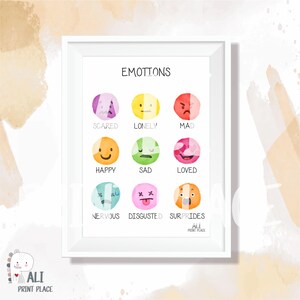 Emotionen Poster,Kinderzimmer Dekor,DRUCKBARE Wand Kunst,Homeschool,Gefühle Poster,Kinderzimmer Dekor,Lernposter,Montessori,DIGITALER DOWNLOAD