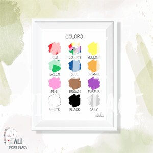 Farbdrucke,Farbdrucke,wandkunst,Kinderzimmer Dekor,Homeschool,Farb Poster,Kinderzimmer Dekor,Lernposter,Montessori,DIGITAL DOWNLOAD,Farben