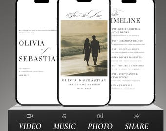 Animated Wedding Invitation Template: Editable Photo Video Invite (Canva Digital Download)