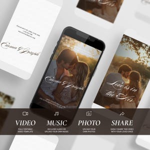 Wedding Invitation Template Digital Romantic Wedding Video Invitation Photo Animated Wedding Invitation Editable Canva Template Wedding
