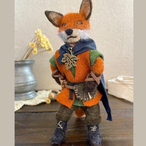 Needle Felted Fox Rogue: Handmade Wool Fantasy Art Sculpture