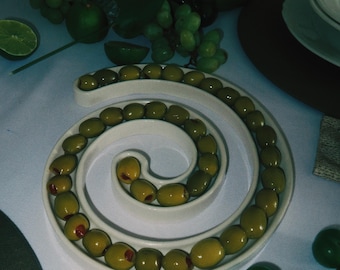 Handmade Ceramic Olive Serving Plate: holiday hosting Serving Dish