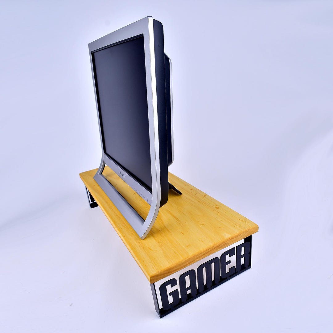 GAMER Engraved Monitor Stand, Ergonomic Riser for Small Foot Monitors ...