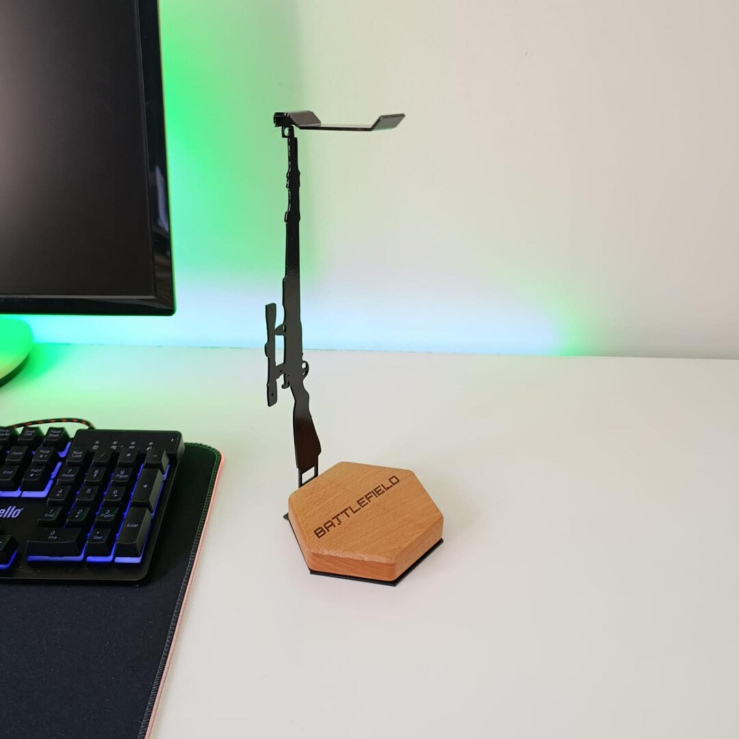 Sniper Rifle Inspired Gamer Stand – Headphone & Controller Holder ...