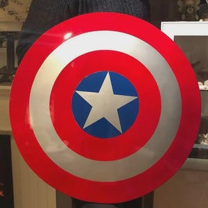 Captain America Schild Rot/Silber Glanz, Kevlar 3a