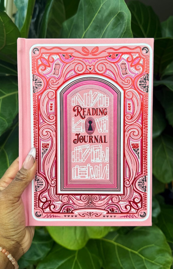 Reading Journal Petal Pink | Beautiful Gold Foil Book Journal | Gifts for Book Lovers | Reading Tracker | Book Club Gift for Readers