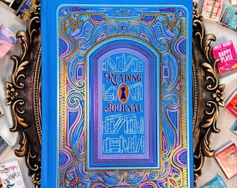 Reading Journal Cerulean Blue | Beautiful Gold Foil Book Journal | Gifts for Book Lovers | Reading Tracker | Book Club Gift for Readers
