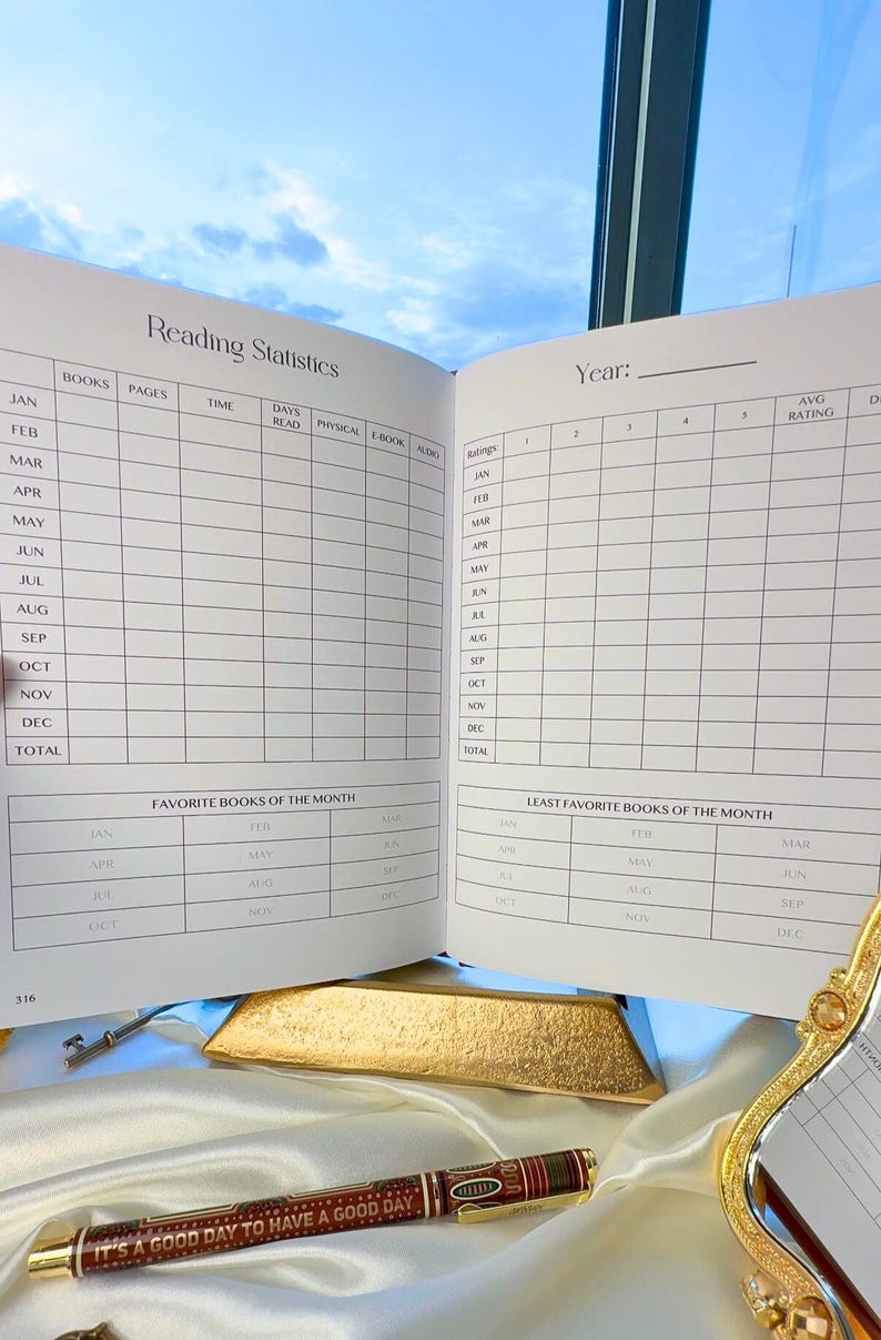 Reading Journal Petal Pink | Beautiful Gold Foil Book Journal | Gifts for Book Lovers | Reading Tracker | Book Club Gift for Readers image 5