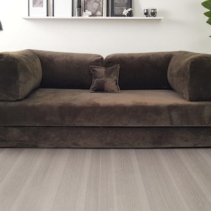 Modular Corduroy Floor Sofa: Washable Velvet Cover, Activity Daybed