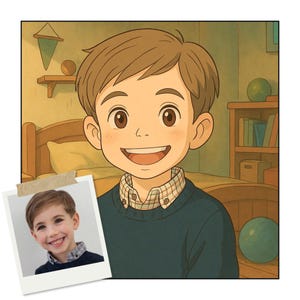 Portrait from photo, Cartoon portrait, Manga portrait, Customizable portrait, Personalized gift, Family portrait