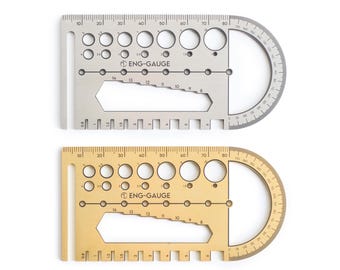 ENG-GAUGE: All in One Measuring Device for Engineers/Designers/Machinists. Ruler, Protractor, Compass, Gauge, Hex, Portable, Perfect Gift