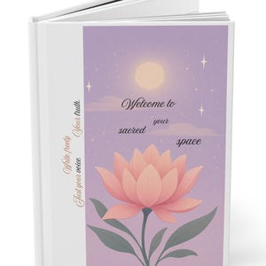 Notebook Lotus Flower Journal , Lined Hardcover Notebook for Women & Teens, Mindfulness Diary, Spiritual Gift for Self Care or Reflection