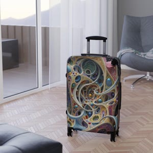 Travel Suitcase Colorful Abstract Design Suitcase, Travel Carry-On, Unique Luggage for Vacation, Artistic Travel Gear, Gifts for Travelers