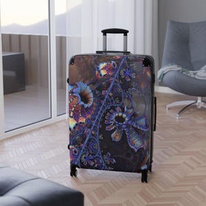 Travel Suitcase Stylish Floral Suitcase, Travel Luggage, Trendy Carry-On, Unique Suitcase Design, Vacation Essentials, Gift for Travelers
