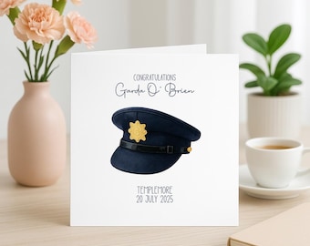 Garda Graduation Card, Personalised with Name and Date, Templemore Passing Out Gift